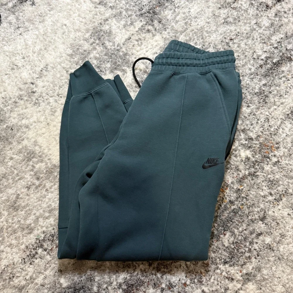 Nike Tech Fleece Joggers Mens Large Teal Green‎ Tapered Sweatpants CU4495-309